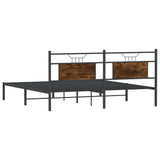 Bed Frame without Mattress Smoked Oak 183x213 cm Engineered Wood 4106748