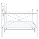 Daybed with Trundle without Mattress White 100x190 cm Steel 4104690