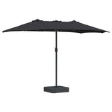 Garden Parasol Black 385 x 209 x 244 cm Polyester 42003289