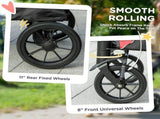 Easy Folding Pet Stroller for Large Dogs with 4 Big Wheels, Shock Absorb Frame, Safety Leashes, T3398P349609