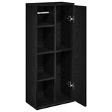 Bathroom Cabinet with Roll Holder Black 39x22x90 cm 858525