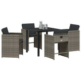 Garden Dining Set 5 pcs Grey Poly Rattan 3380693