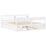 Bed Frame without Mattress White 200x200 cm Solid Wood Pine 3307111