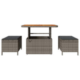 Garden Dining Set Grey Poly Rattan 42007920