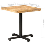 Bistro Table Square 70x70x75 cm Rough Mango Wood 320266