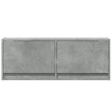 TV Wall Cabinet with LED Lights Concrete Grey 100x31x35 cm 852365