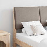 Upholstered Headboard Taupe 135 cm Solid Pine Wood 879292