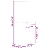 Shoe Cabinet with Shelf Grey 80 x 35.5 x 180 cm Engineered wood 3333839