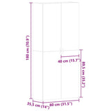 Shoe Cabinet with Door Brown 80 x 35.5 x 180 cm Engineered wood 3333838