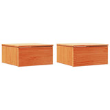 Bedside Table 2 pcs Wax Brown 37 x 35 x 18.5 cm Solid pine wood 873486