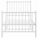 Metal Bed Frame without Mattress with Footboard White 80x200cm 350940