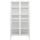 Display Cabinet White 90x40x180 cm Steel and Tempered Glass 336080