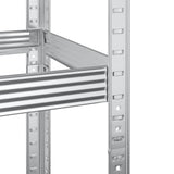 2-Layer Tyre Shelf Silver 110x40x180 cm Steel&Engineered Wood 4016968