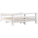 Bed Frame with Headboard White 200x200 cm Solid Wood Pine 3306292