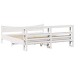 Bed Frame with Headboard White 180x200 cm Super King Solid Wood Pine 3306295