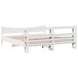 Bed Frame with Headboard White 180x200 cm Super King Solid Wood Pine 3306295