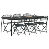 Outdoor Furniture Set Folding 7 pcs Anthracite Iron and Steel 3422899