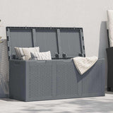 Garden Storage Box Grey PP Rattan 270 L 364061
