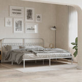Metal Bed Frame without Mattress with Headboard White 200x200cm 376656