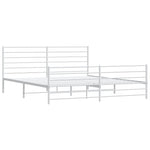 Metal Bed Frame without Mattress with Footboard White 200x200cm 352393