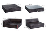 6 PC Rattan Sofa Coffee Table Set Sectional Wicker Weave Furniture for Garden Outdoor Conservatory T3398P315374