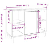 Sink Cabinet Smoked Oak 80x33x60 cm Engineered Wood 821289