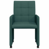 Dining Chairs with Wheels 2 pcs Dark green 58 x 65 x 94 cm 42017834