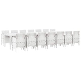 Garden Dining Set with Cushions with Cushion 15 pcs White PP 3378804