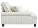 XL Armchair with Cushions Cream 1.5 Lines Fabric 42043478