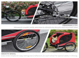 Steel Dog Bike Trailer Pet Cart Carrier for Bicycle Kit Water Resistant with Hitch Coupler Travel T3398P548130