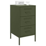 ZNTS Bedside Cabinets 2 pcs Olive Green 36x39x68 cm Steel 843087