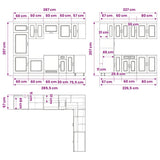 14 Piece Kitchen Cabinet Set "Kalmar" White Engineered Wood 3314971