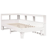 Bookcase Bed without Mattress White 75x190cm Solid Wood Pine 3324563