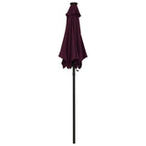 Garden Parasol with LED Lights Bordeaux Red 200x211 cm Aluminium 313561