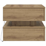 Coffee Table with LED Lights Artisian Oak 50x50x40 cm 857717