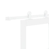 Sliding Door ORKDAL White 83 x 211 cm Solid Pine Wood and Glass 3332084