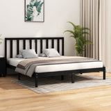 Bed Frame without Mattress Black Solid Wood Pine 200x200 cm 3105184