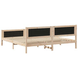 Bed Frame with Headboard Black 200 x 200 cm Solid Pine Wood 3394270