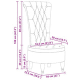 Slipper Chair Blue 56.5 x 70 x 110 cm Fabric 42020685