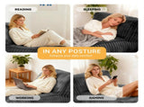 Modular Bean Bag Lounge Sofa with Ottoman,Plush Corduroy Fabric, Ergonomic Body Support, Removable T5592P545598
