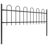 Garden Fence with Hoop Top Steel 1.8 m Black 144928