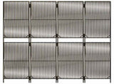 Room Divider 4 Panels Grey Poly Rattan 365394