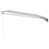 Retractable Awning Blue and White 4.5x3 m Fabric and Aluminium 3154424