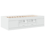 Daybed with Drawers without Mattress White 90x190 cm Single 3280251