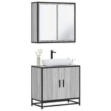 2 Piece Bathroom Furniture Set Grey Sonoma Engineered Wood 3300888
