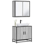 ZNTS 2 Piece Bathroom Furniture Set Grey Sonoma Engineered Wood 3300888