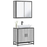 ZNTS 2 Piece Bathroom Furniture Set Grey Sonoma Engineered Wood 3300888