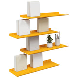 Floating Shelf 4 pcs Mustard Yellow 60 x 18 x 2.5 cm Steel 8004027
