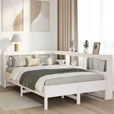 Bookcase Bed without Mattress White 120x200 cm Solid Wood Pine 3324425