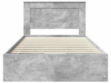 Bed Frame with Drawer Concrete Grey 75 x 190 cm Engineer Wood 3410216